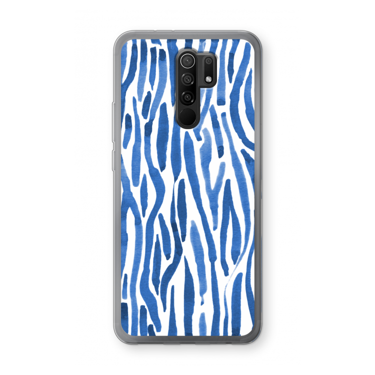 Blauwe nerven: Xiaomi Redmi 9 Transparant Hoesje