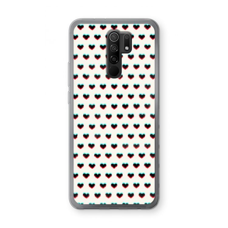 Hartjes: Xiaomi Redmi 9 Transparant Hoesje