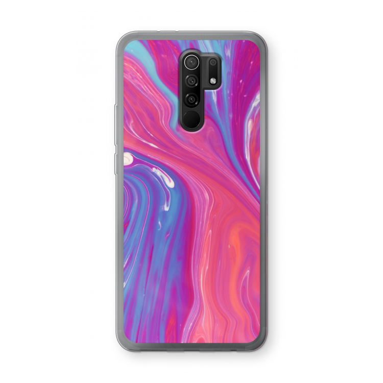 Paarse stroom: Xiaomi Redmi 9 Transparant Hoesje
