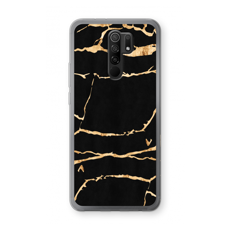 Gouden marmer: Xiaomi Redmi 9 Transparant Hoesje