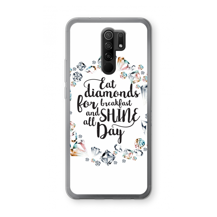 Diamonds: Xiaomi Redmi 9 Transparant Hoesje
