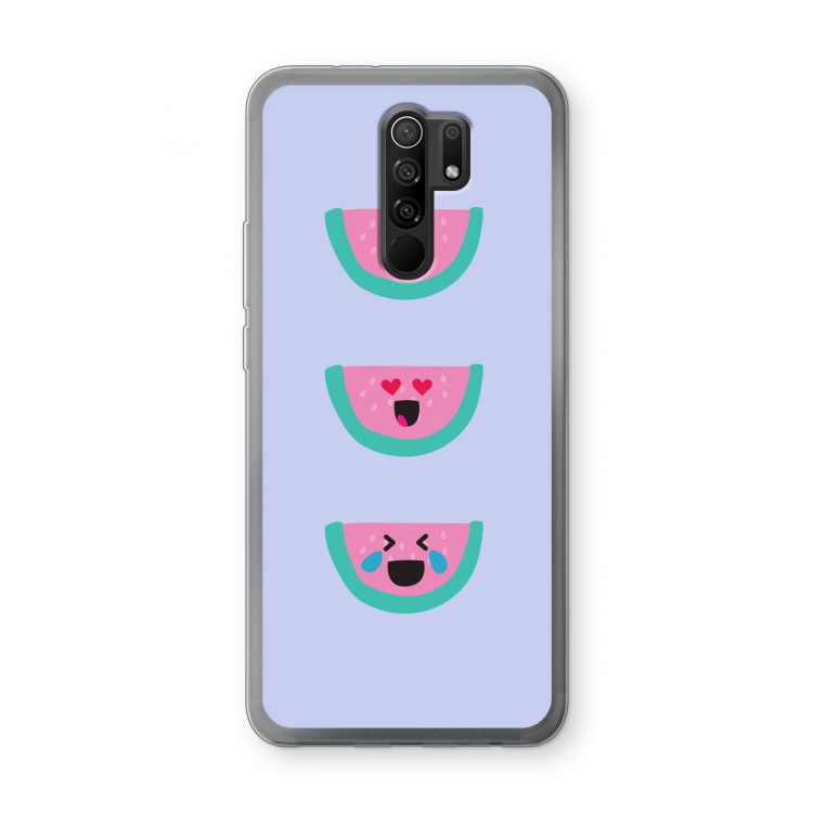 Smiley watermeloen: Xiaomi Redmi 9 Transparant Hoesje