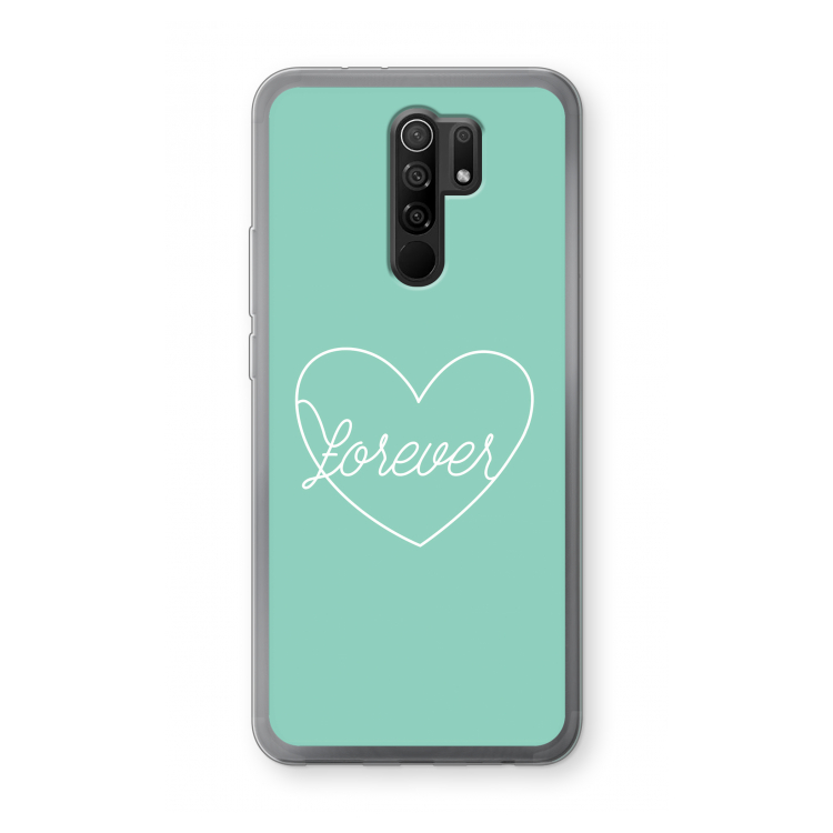 Forever heart pastel: Xiaomi Redmi 9 Transparant Hoesje