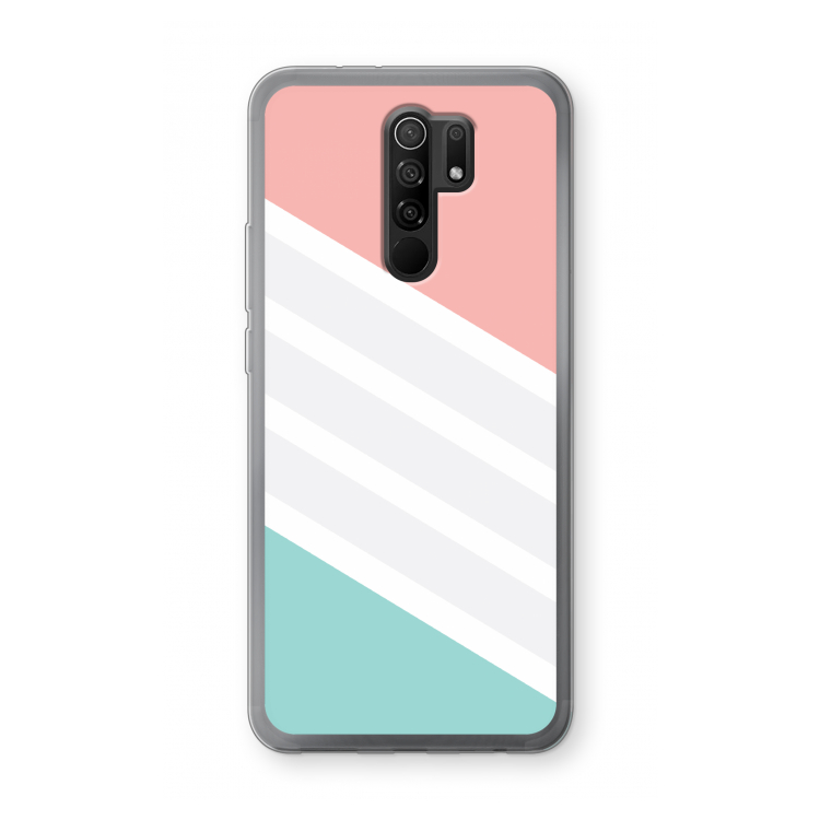 Strepen pastel: Xiaomi Redmi 9 Transparant Hoesje
