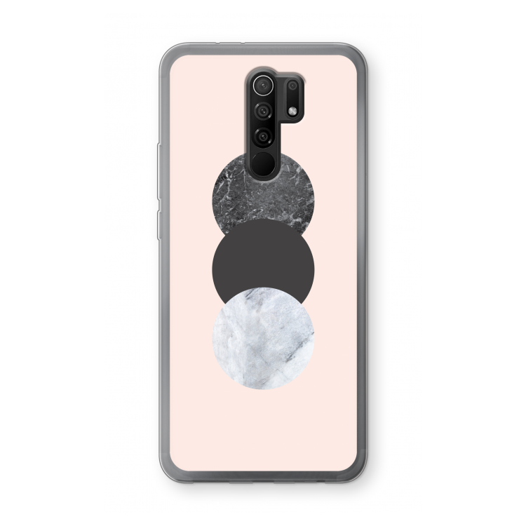 Marmeren cirkels: Xiaomi Redmi 9 Transparant Hoesje