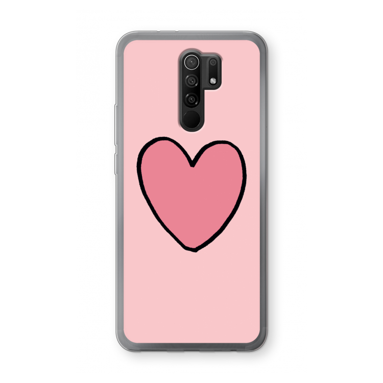 Hartje: Xiaomi Redmi 9 Transparant Hoesje