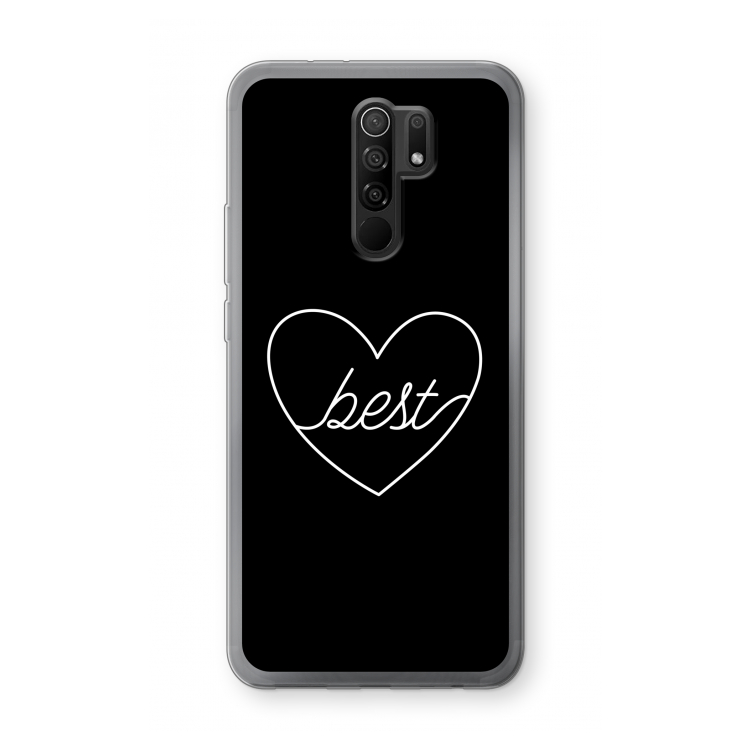 Best heart black: Xiaomi Redmi 9 Transparant Hoesje
