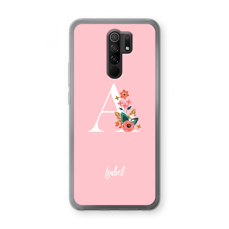 Pink Bouquet: Xiaomi Redmi 9 Transparant Hoesje