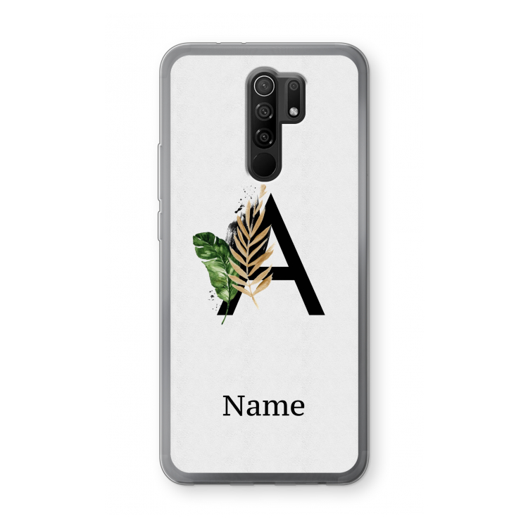 Charcoal Flora: Xiaomi Redmi 9 Transparant Hoesje