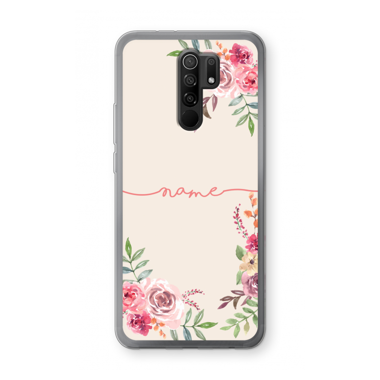 Rozen: Xiaomi Redmi 9 Transparant Hoesje