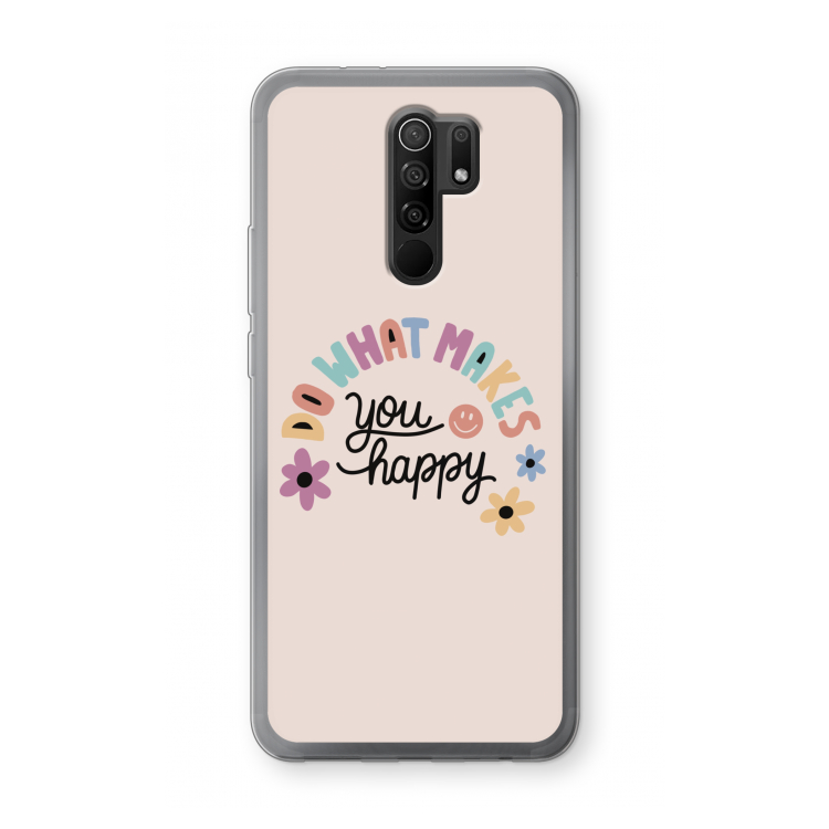 Happy days: Xiaomi Redmi 9 Transparant Hoesje