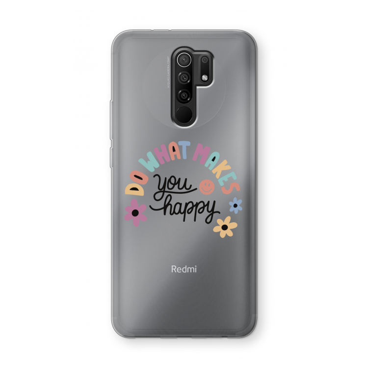 Happy days: Xiaomi Redmi 9 Transparant Hoesje