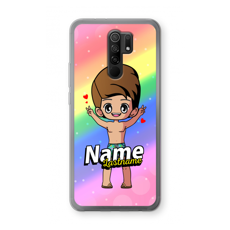 Chibi Maker man: Xiaomi Redmi 9 Transparant Hoesje