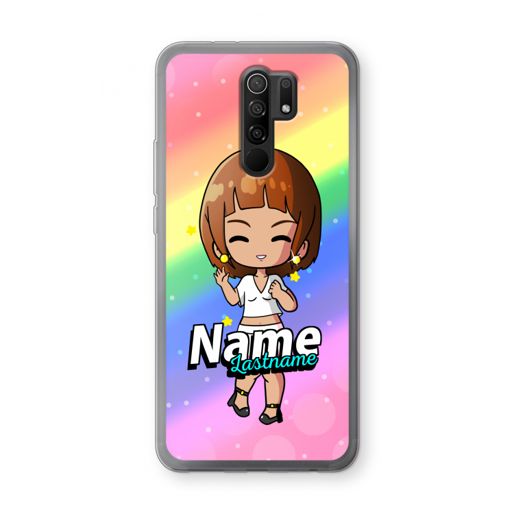Chibi Maker vrouw: Xiaomi Redmi 9 Transparant Hoesje