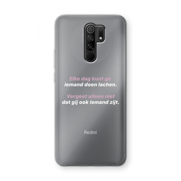 gij zijt ook iemand: Xiaomi Redmi 9 Transparant Hoesje