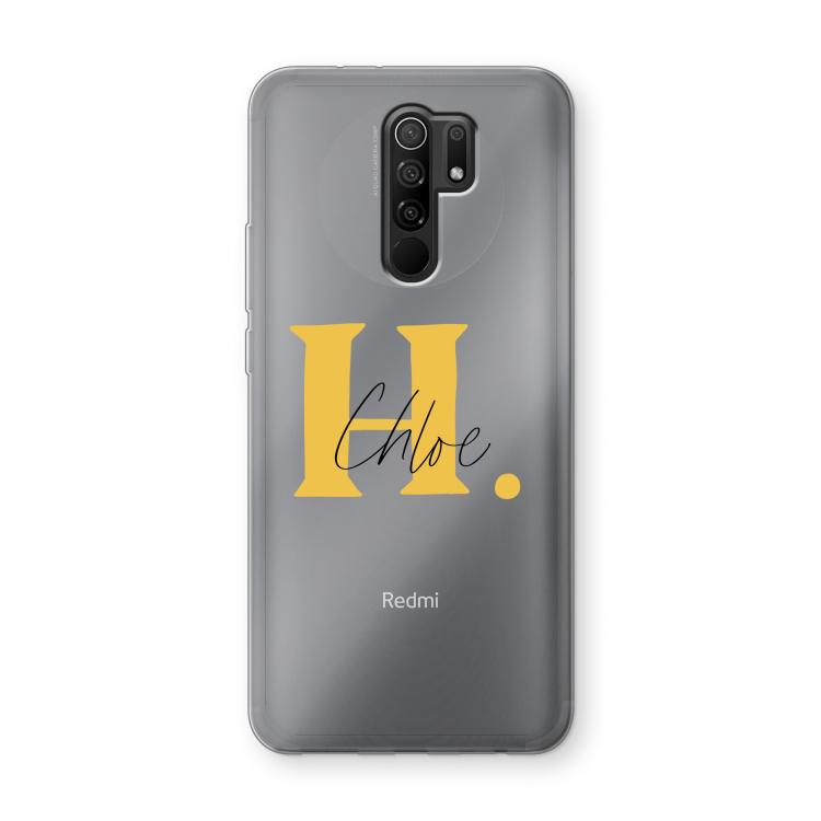 Amber Script: Xiaomi Redmi 9 Transparant Hoesje