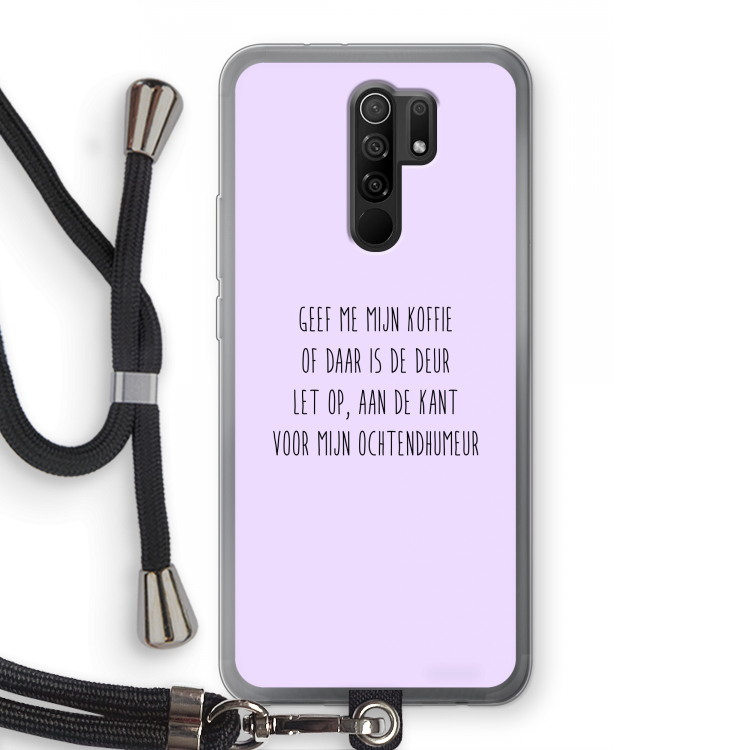 Ochtendhumeur: Xiaomi Redmi 9 Transparant Hoesje met koord