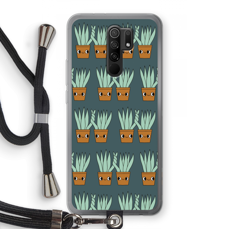 Sansevieria: Xiaomi Redmi 9 Transparant Hoesje met koord