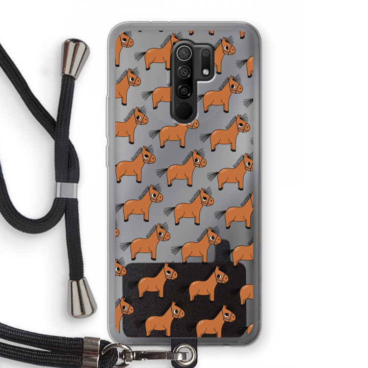 Pony: Xiaomi Redmi 9 Transparant Hoesje met koord
