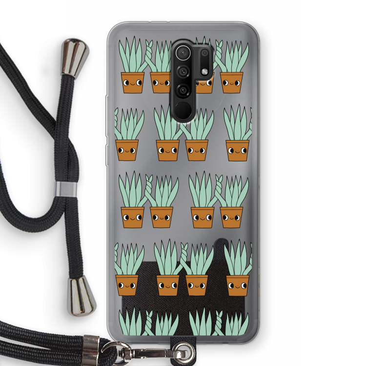 Sansevieria: Xiaomi Redmi 9 Transparant Hoesje met koord