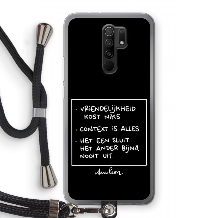 Mijn Motto's: Xiaomi Redmi 9 Transparant Hoesje met koord