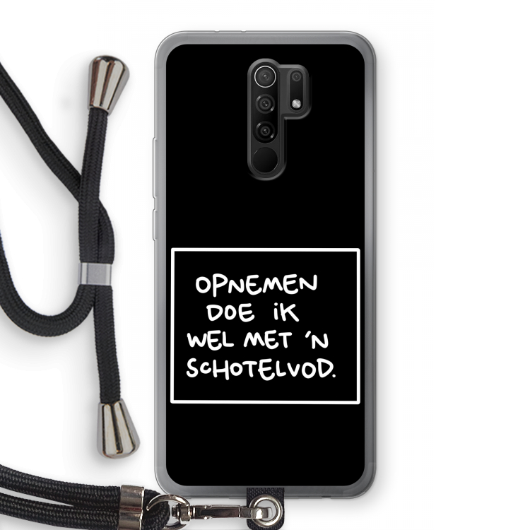 Schotelvod: Xiaomi Redmi 9 Transparant Hoesje met koord