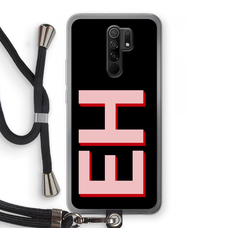 Monogram: Xiaomi Redmi 9 Transparant Hoesje met koord