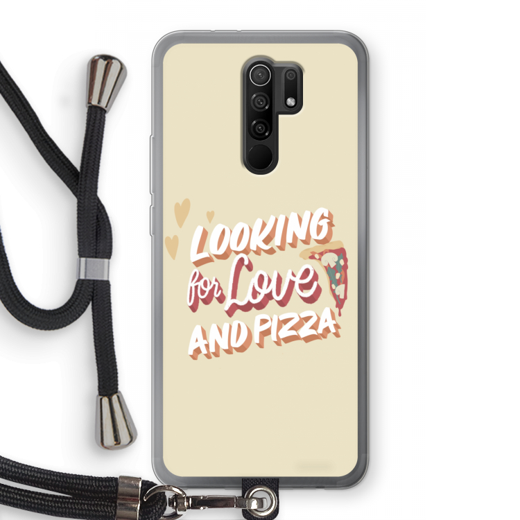 Pizza is the answer: Xiaomi Redmi 9 Transparant Hoesje met koord