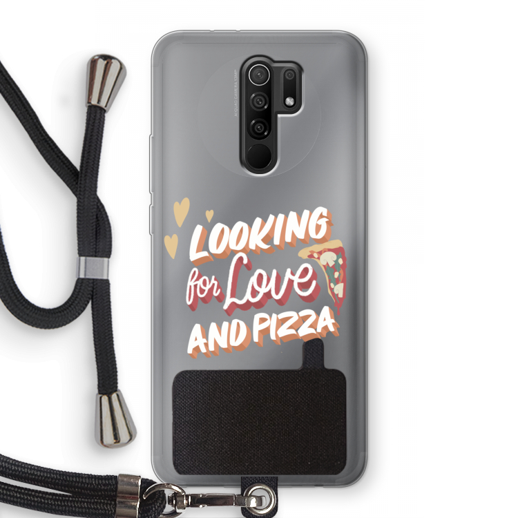 Pizza is the answer: Xiaomi Redmi 9 Transparant Hoesje met koord