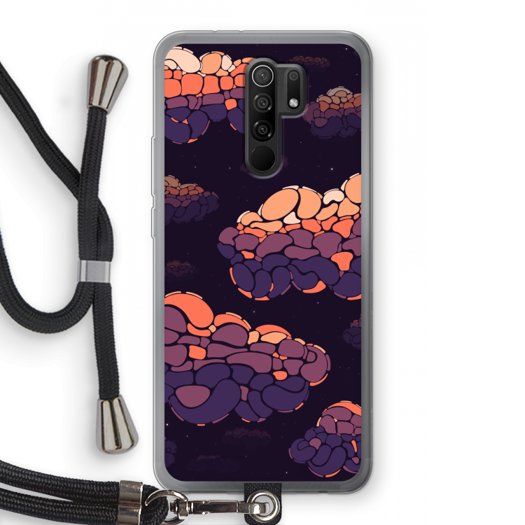 Patroon Wolken: Xiaomi Redmi 9 Transparant Hoesje met koord