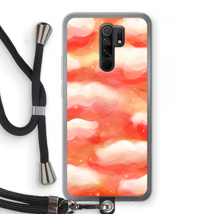 Lichte Wolken: Xiaomi Redmi 9 Transparant Hoesje met koord