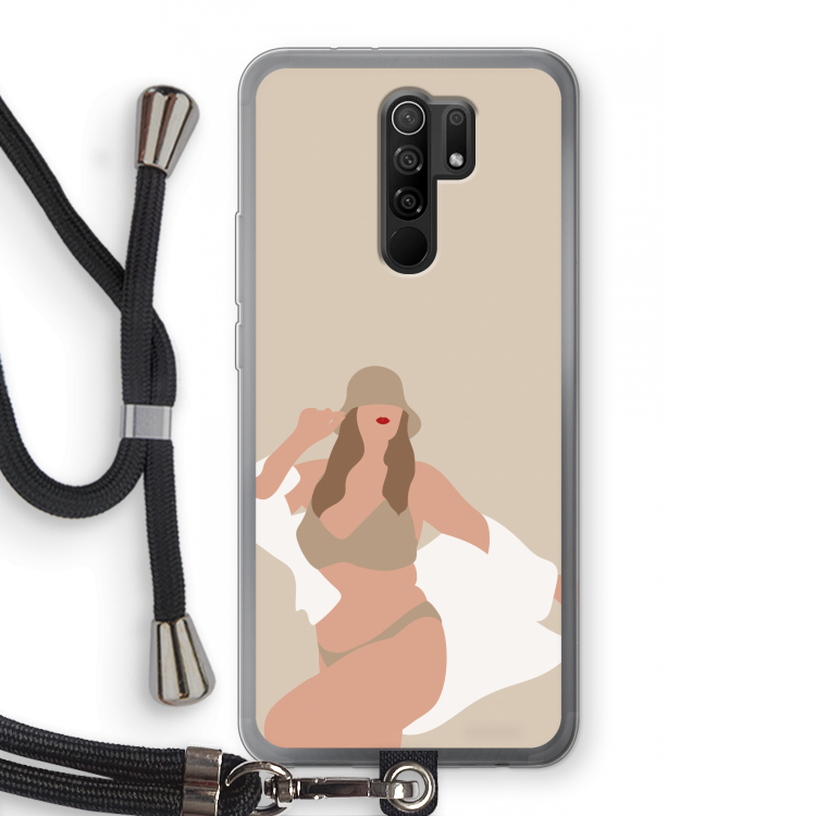 One of a kind: Xiaomi Redmi 9 Transparant Hoesje met koord