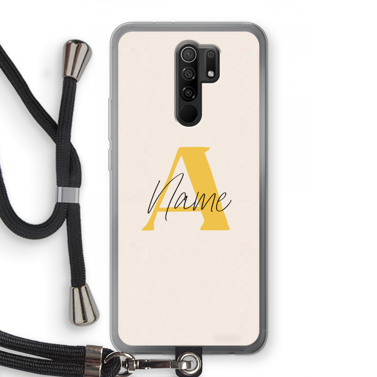 Amber Script: Xiaomi Redmi 9 Transparant Hoesje met koord