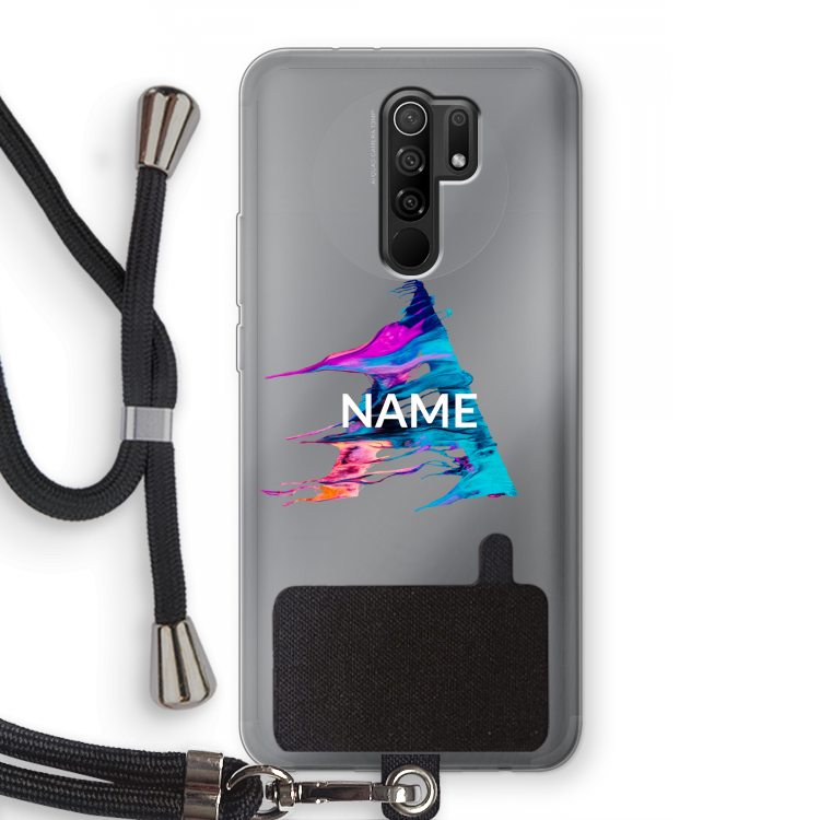 Abstract Spectrum: Xiaomi Redmi 9 Transparant Hoesje met koord