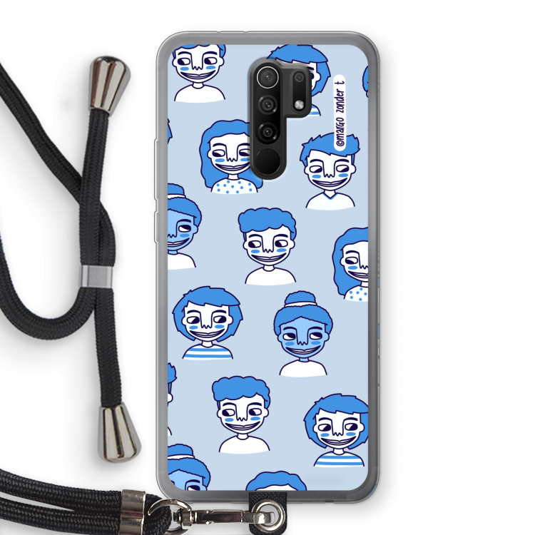 Gezichtjes: Xiaomi Redmi 9 Transparant Hoesje met koord