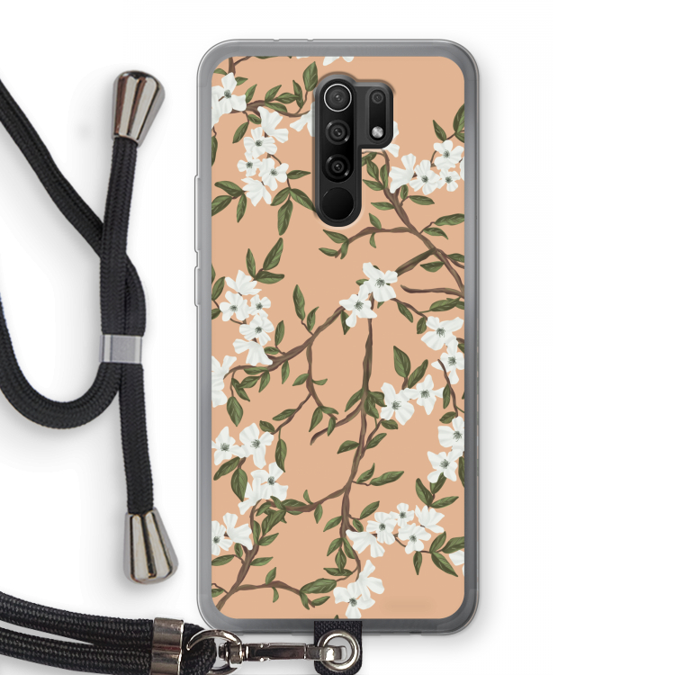 Blossoming spring: Xiaomi Redmi 9 Transparant Hoesje met koord