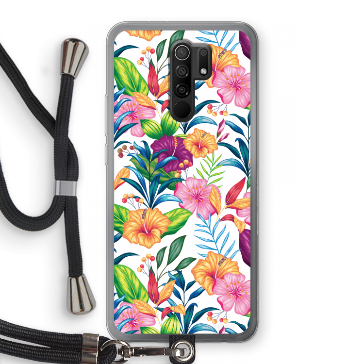 Tropisch 2: Xiaomi Redmi 9 Transparant Hoesje met koord