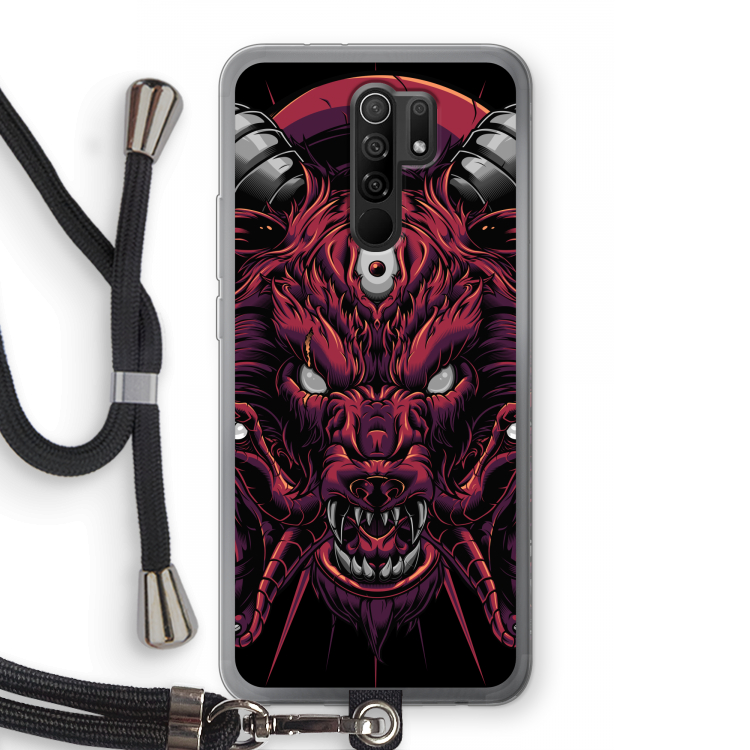 Hell Hound and Serpents: Xiaomi Redmi 9 Transparant Hoesje met koord