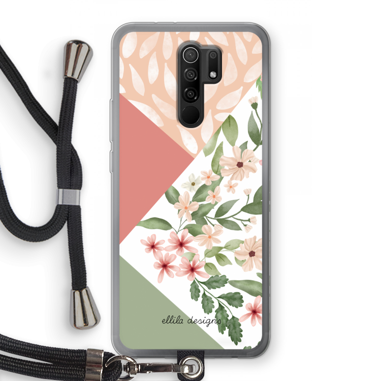 Sweet heaven geometrics: Xiaomi Redmi 9 Transparant Hoesje met koord