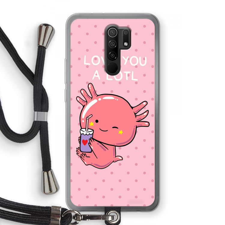 Love You A Lotl: Xiaomi Redmi 9 Transparant Hoesje met koord