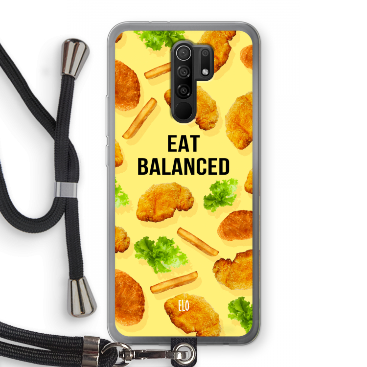 Eat Balanced: Xiaomi Redmi 9 Transparant Hoesje met koord