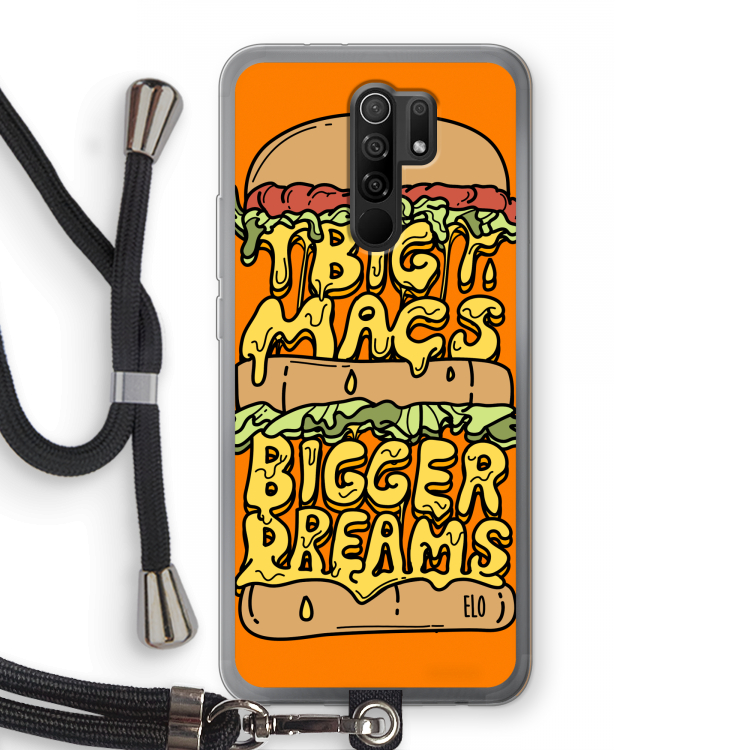 Big Macs Bigger Dreams: Xiaomi Redmi 9 Transparant Hoesje met koord