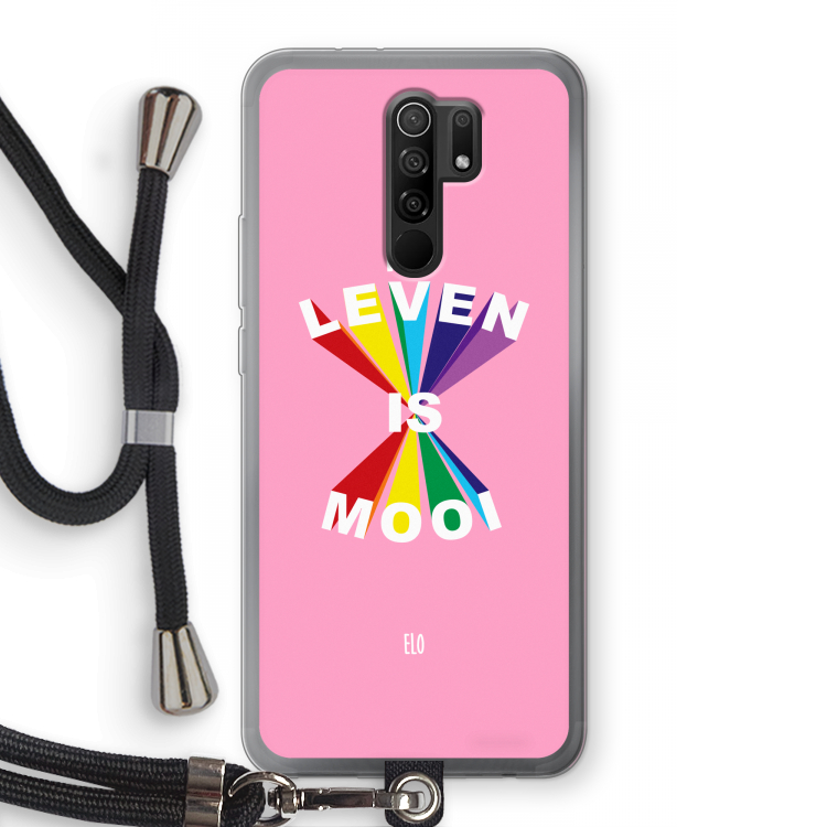 Het Leven Is Mooi: Xiaomi Redmi 9 Transparant Hoesje met koord
