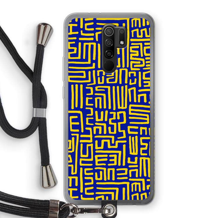 Majorelle Blue Print: Xiaomi Redmi 9 Transparant Hoesje met koord