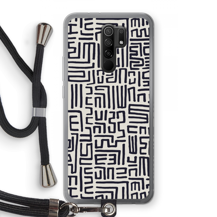 Moroccan Print: Xiaomi Redmi 9 Transparant Hoesje met koord