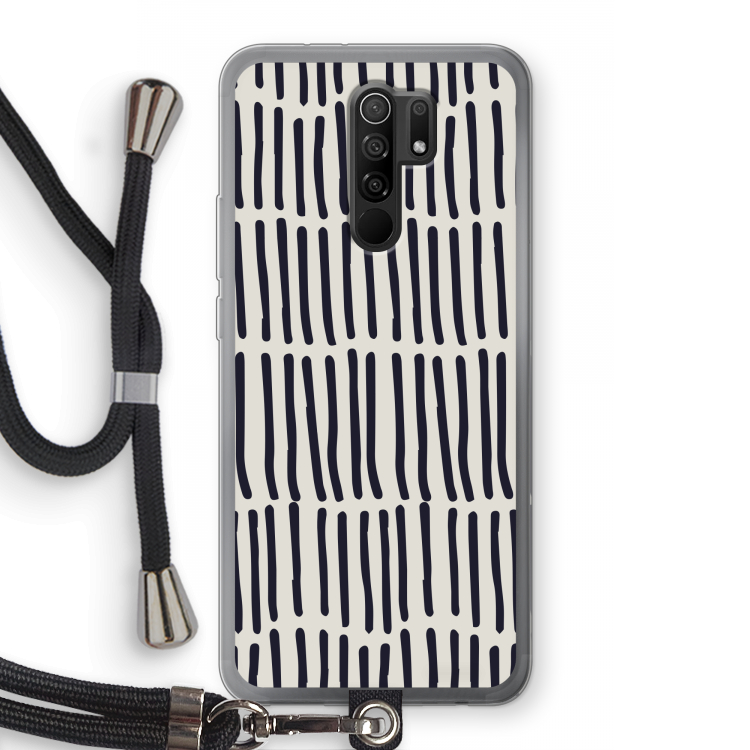 Moroccan stripes: Xiaomi Redmi 9 Transparant Hoesje met koord