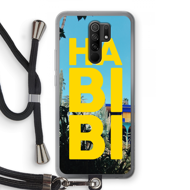 Habibi Majorelle : Xiaomi Redmi 9 Transparant Hoesje met koord
