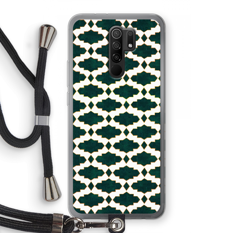 Moroccan tiles: Xiaomi Redmi 9 Transparant Hoesje met koord