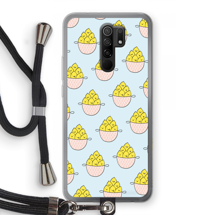 Citroenen: Xiaomi Redmi 9 Transparant Hoesje met koord