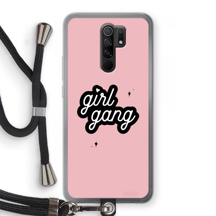 Girl Gang: Xiaomi Redmi 9 Transparant Hoesje met koord